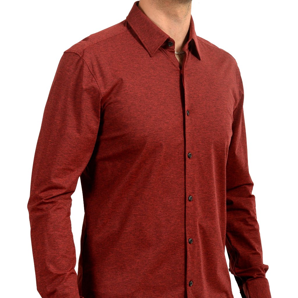 Hugo Boss Men's "Ermo" Casual Slim Fit Red Long Sleeve Casual Shirt Us 2xl It 56